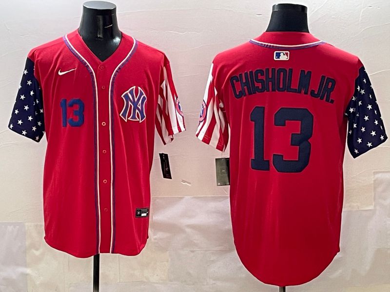 Men New York Yankees #13 Chisholm jr Red a generation of national flags Jointly Name 2025 Nike MLB Jersey style 4->new york yankees->MLB Jersey